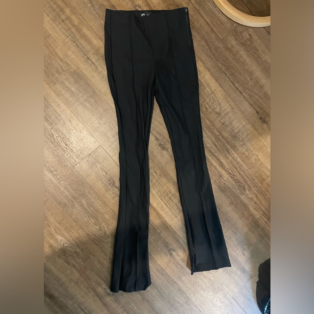 Zara Split Hem Black Pant